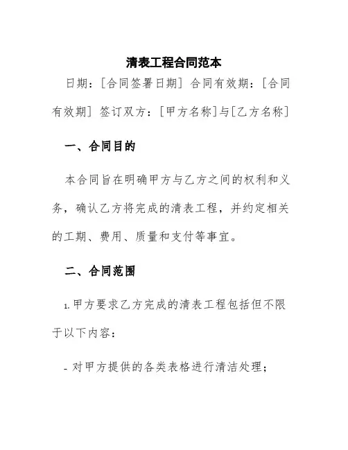 清表工程合同范本