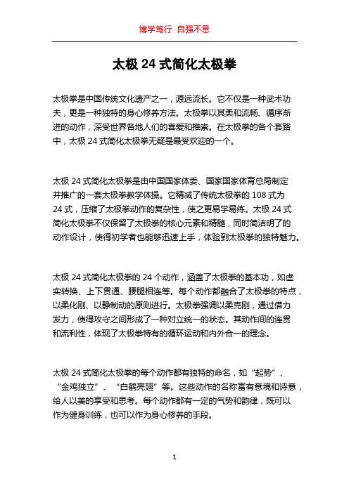太极24式简化太极拳