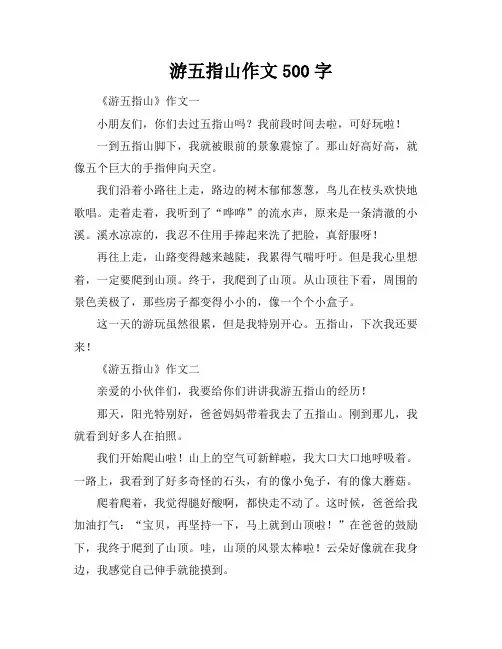 游五指山作文500字