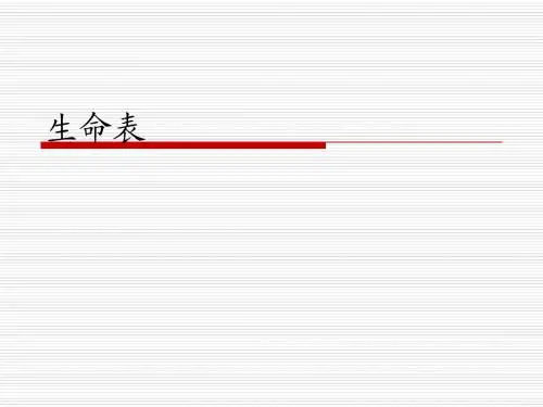 初学生命表