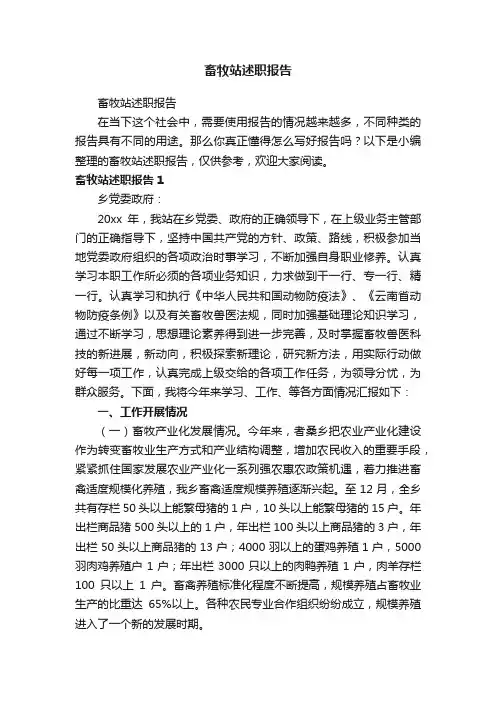 畜牧站述职报告
