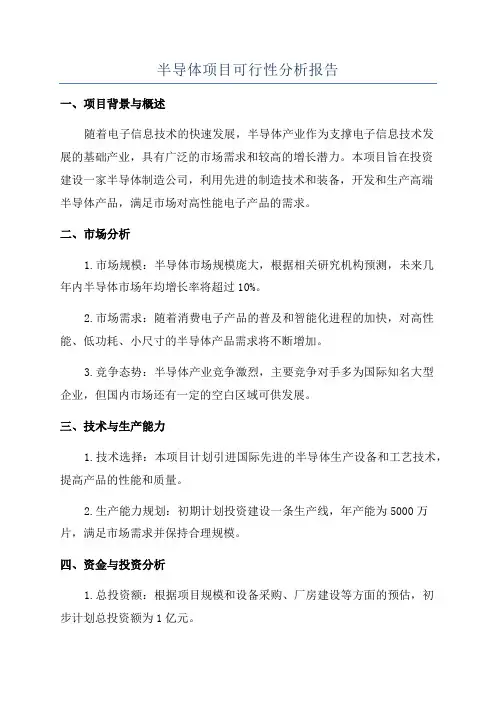 半导体项目可行性分析报告