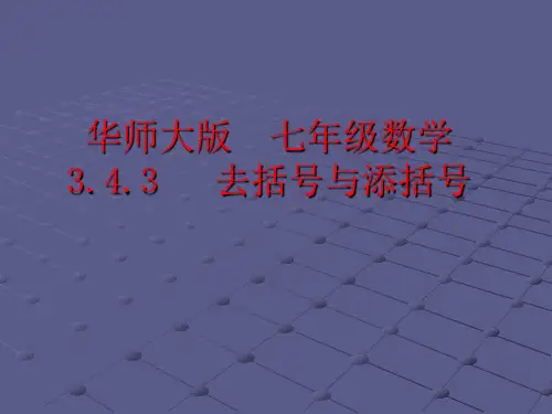 华东师大版数学七年级上册.3去括号与添括号课件