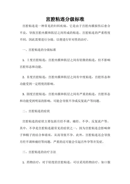 宫腔粘连分级标准