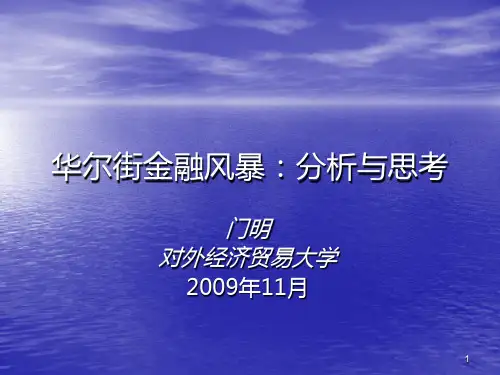 华尔街金融风暴分析与思考：PPT课件