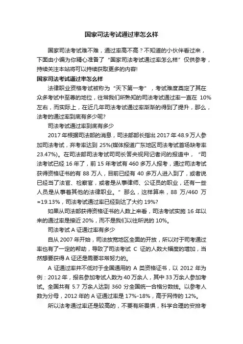 国家司法考试通过率怎么样
