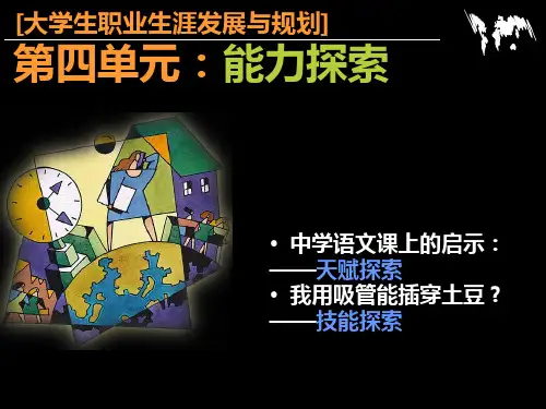 大学生职业生涯规划第四章：技能探索