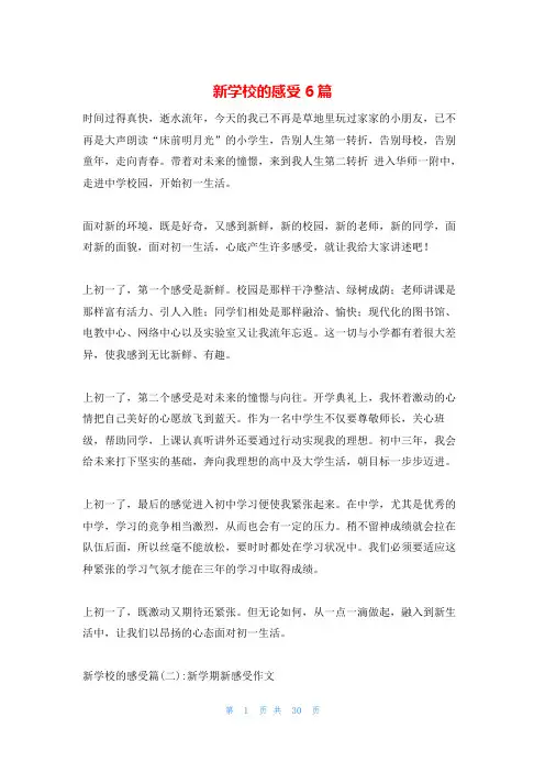 新学校的感受6篇