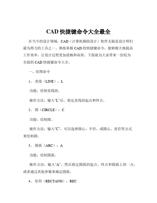 CAD快捷键命令大全最全