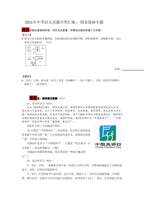 2021年中考语文试题分类汇编图表漫画专题