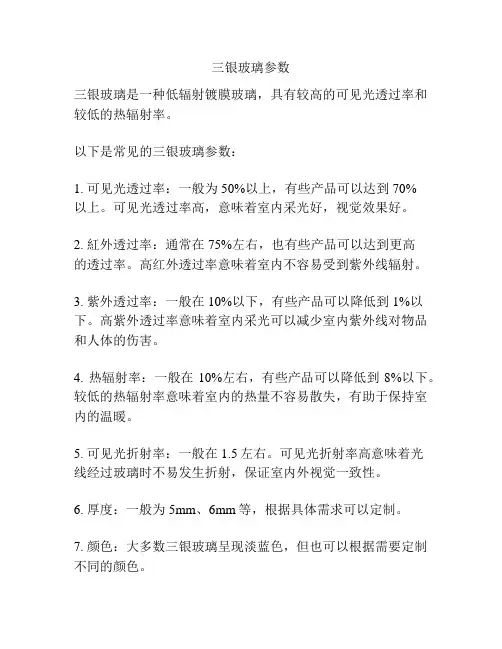 三银玻璃参数