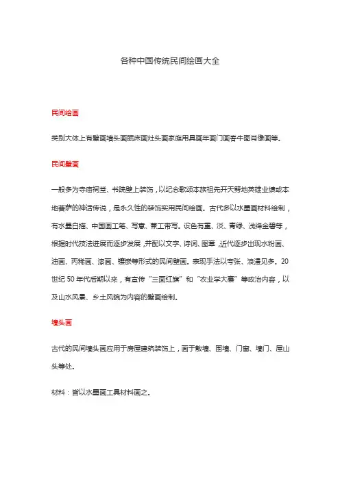 各种中国传统民间绘画大全