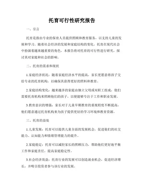 托育可行性研究报告