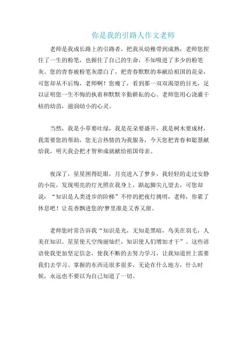 你是我的引路人作文老师