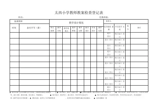 教师备课情况检查表