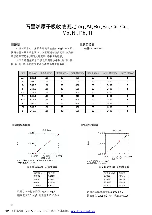 石墨炉原子吸收法测定