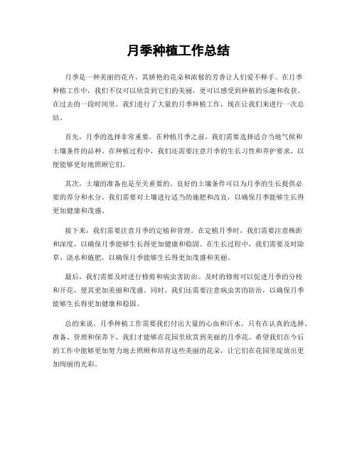 月季种植工作总结