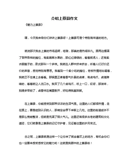 介绍上蔡县作文