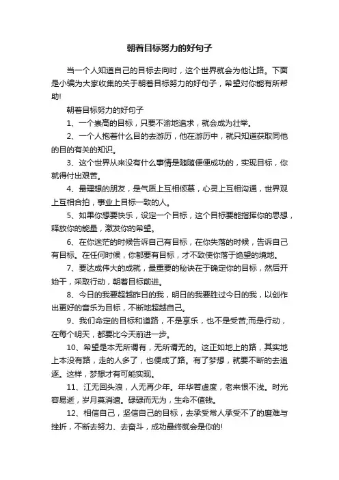 朝着目标努力的好句子