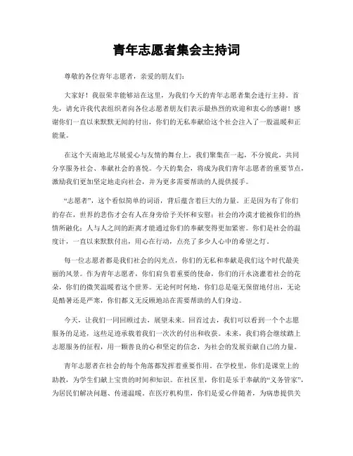 青年志愿者集会主持词