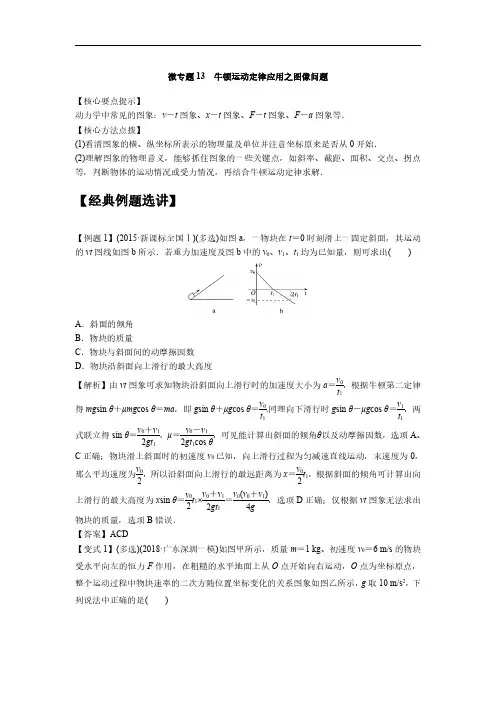 微专题13  牛顿运动定律应用之图像问题-2025版高中物理微专题