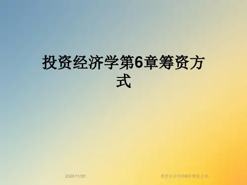 投资经济学第6章筹资方式