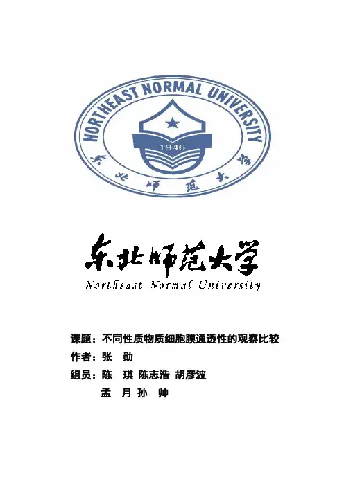 不同性质物质细胞膜通透性的观察比较