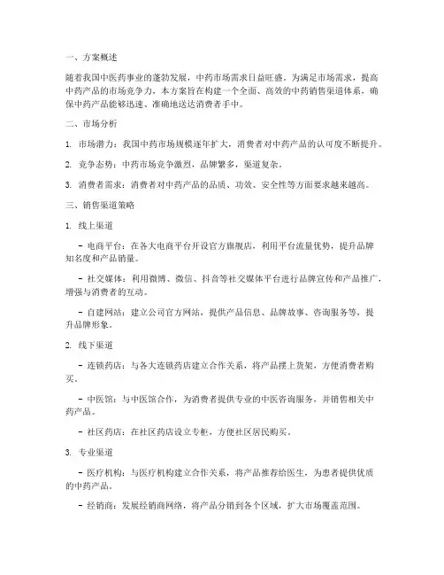 中药销售渠道策划方案