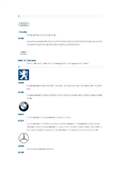 车辆logo及型号