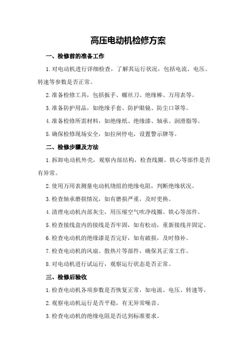 高压电动机检修方案