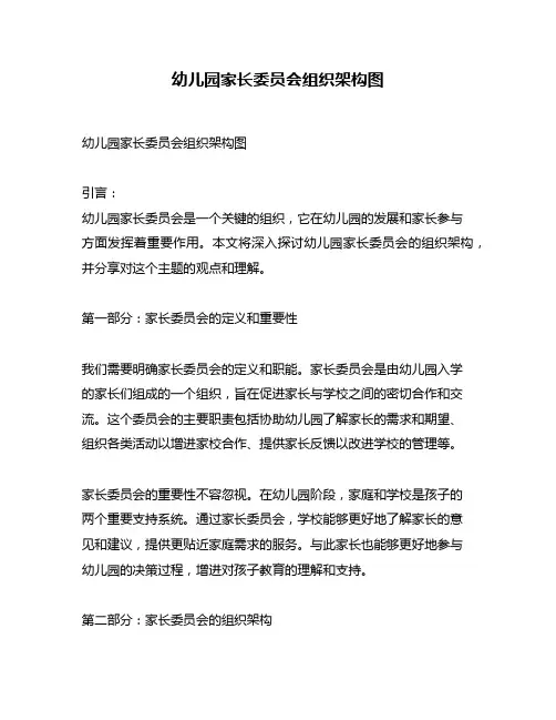 幼儿园家长委员会组织架构图