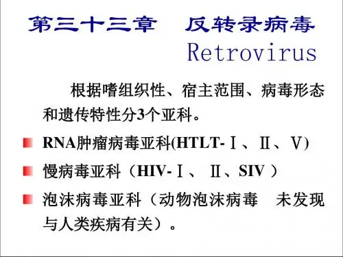 学习课件第三十三章反转录病毒ppt课件