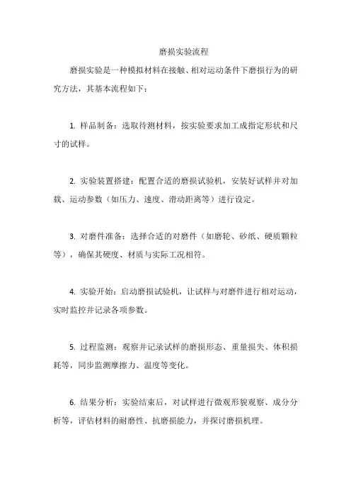 磨损实验流程