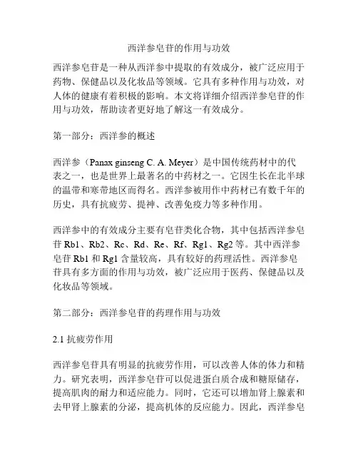 西洋参皂苷的作用与功效