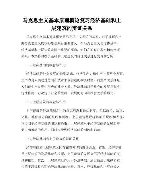 马克思主义基本原理概论复习经济基础和上层建筑的辩证关系