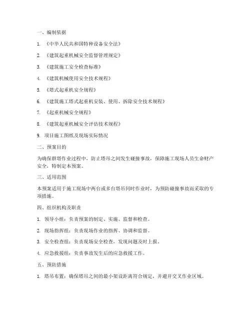 群塔作业防碰撞专项预案