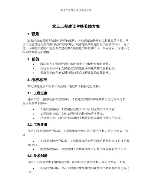 重点工程建设考核奖励方案