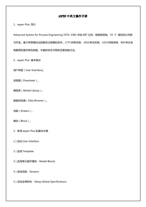 生产装置设计中英文操作管理手册