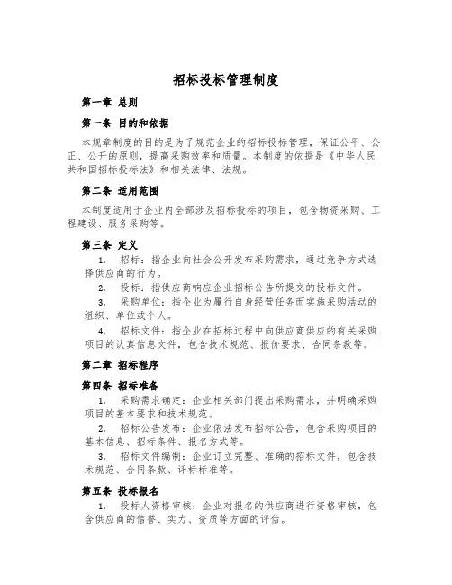 招标投标管理制度