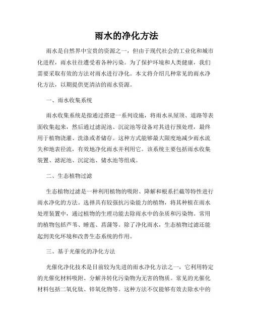 雨水的净化方法