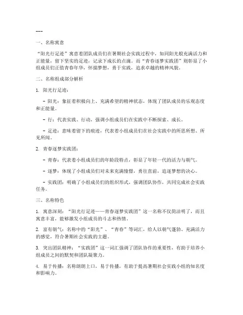 暑期社会实践小组的名称
