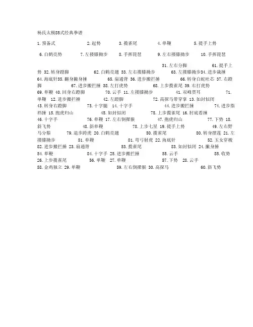 杨氏太极拳85式李占英