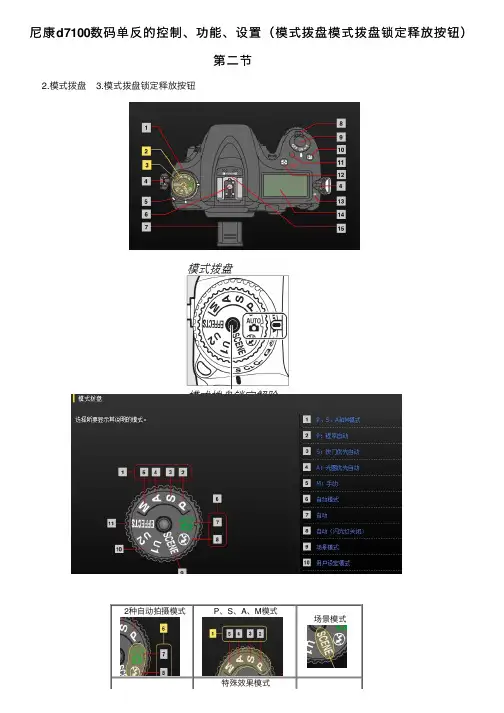 尼康d7100数码单反的控制、功能、设置（模式拨盘模式拨盘锁定释放按钮）