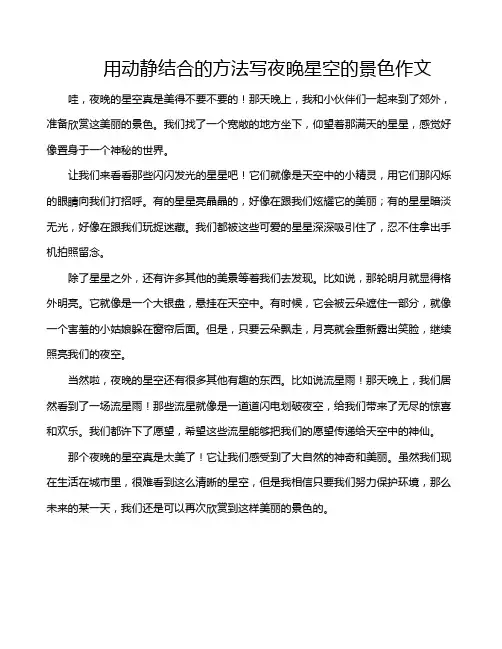 用动静结合的方法写夜晚星空的景色作文