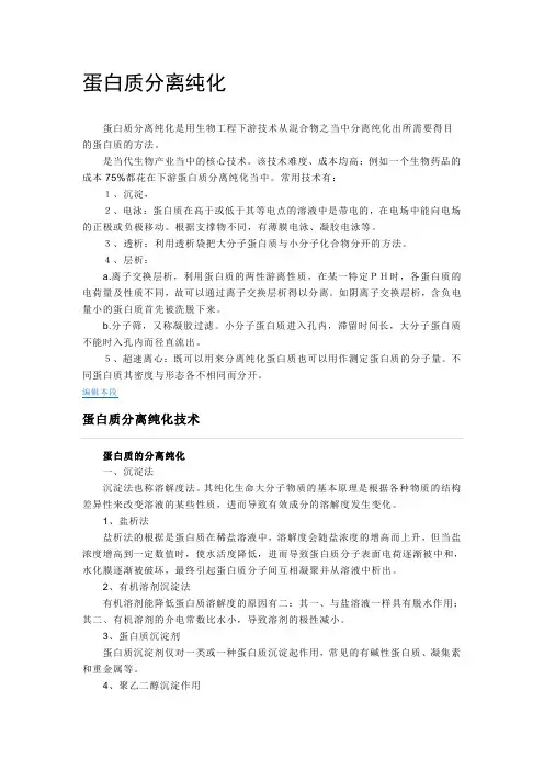 蛋白质分离纯化