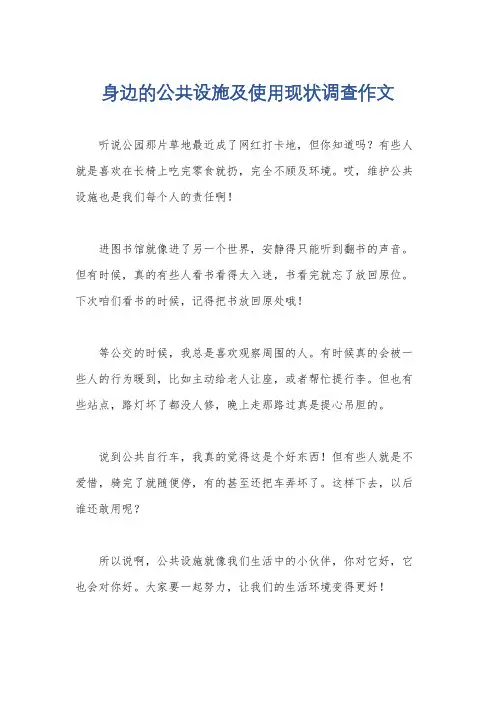 身边的公共设施及使用现状调查作文