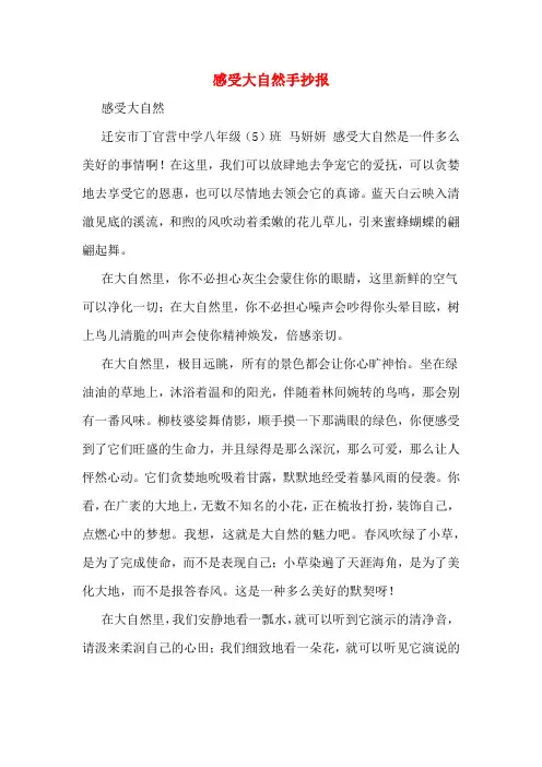 感受大自然手抄报