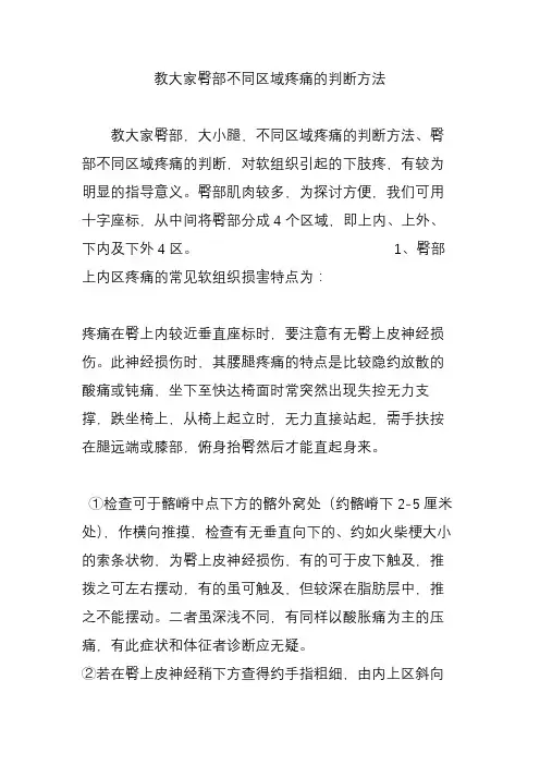 教大家臀部不同区域疼痛的判断方法