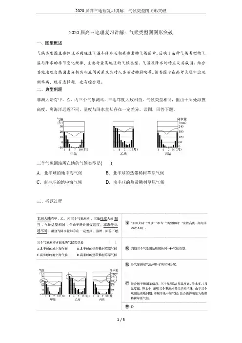 2020届高三地理复习讲解：气候类型图图形突破