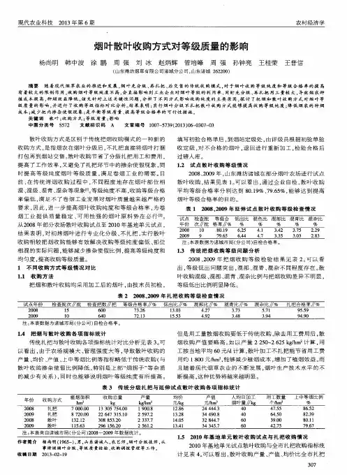 烟叶散叶收购方式对等级质量的影响